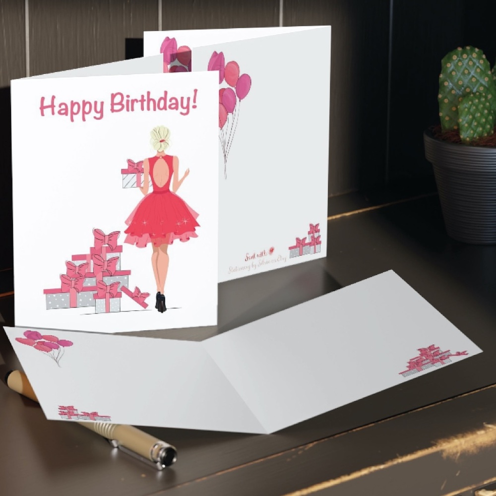 x2 Fashion Girl Birthday Cards Fashion Girl Holiday Cards w/ Envelopes …